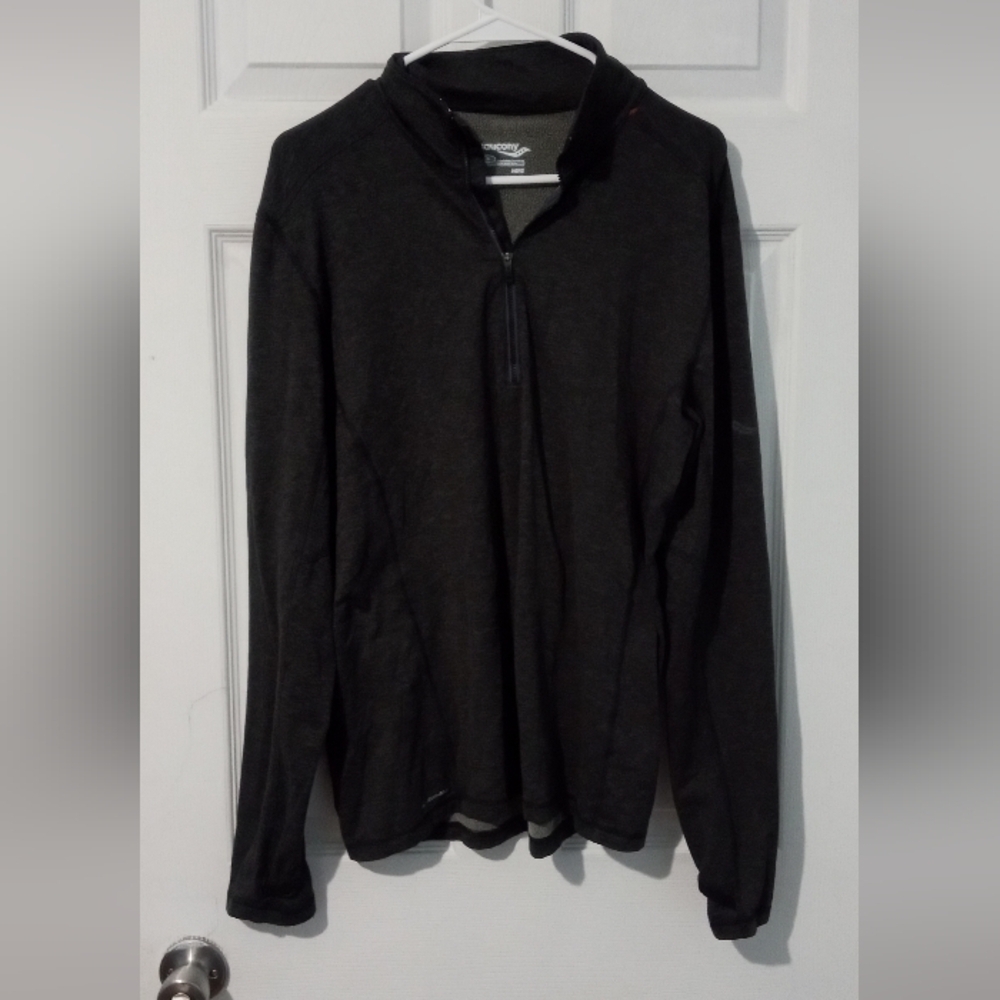 Saucony Men's Charcoal Quarter-Zip Sweater